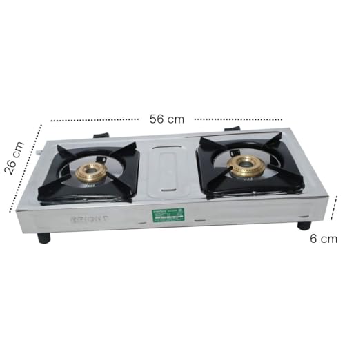 Brightflame - ECO 2 Burner Stainless Steel Gas Stove – Heavy-Duty, Energy-Efficient, Easy to Clean – Ideal for Home & Outdoor Cooking (CI Burner) - Image 6