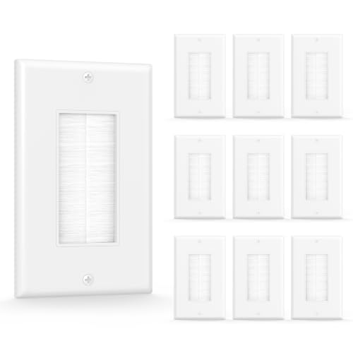 Placas de pared con cepillo para gestión de cableado interior y pasacables de empotrar 2