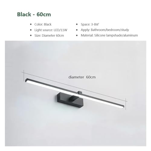Lampe murale LED miroir contre le manque de clarté pour un maquillage parfait 60cm