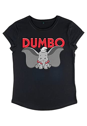 Disney Is Dumbo-Camiseta de Manga Larga para Mujer, Negro, L