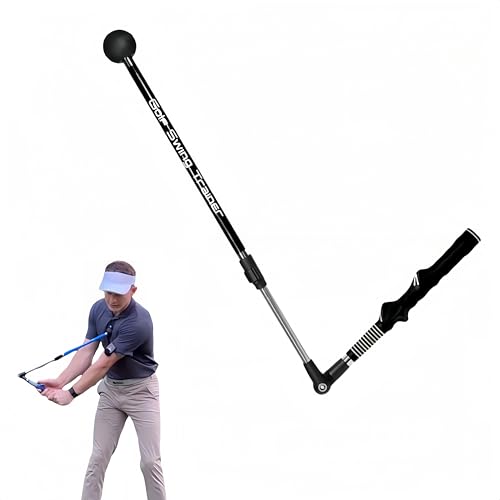 Golf Swing Trainer, Portable Collapsible Trainer, Improve Swing Posture, Golf Grip Trainer, Essential Swing Posture Corrector for Beginners (Right Hand Grip(Black))