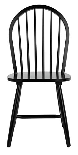 SAFAVIEH Furniture - Camden Spindle Dining Chair Set of 2 - Black - Solid Wood - Classic Windsor Design - Ideal for Dining Room, Kitchen, 17.83' Seat Height (DCH8501A-SET2)