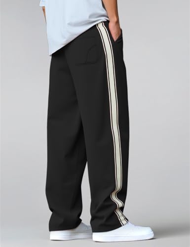 Mens Casual Sweatpants Lightweight Pants Drawstring Waist Workout Striped4