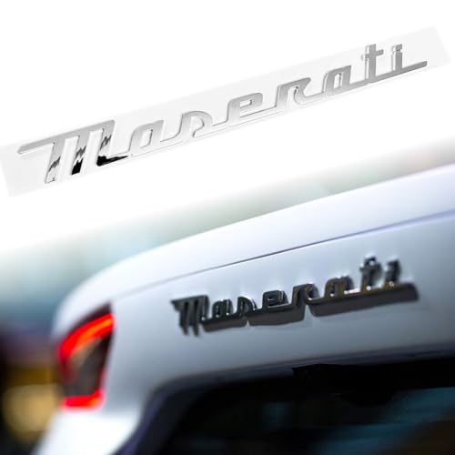 Image of New Lettering Badge,Rear Trunk Nameplate Emblem Compatible with Qvattroporte,Ghiblii Series Accessories(Chrome-New)