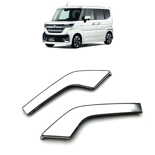 KMONDER スズキ 新型スペーシアカスタム パーツ フロントフォグガーニッシュ フォグアイラインガーニッシュ フロントフォグランプ カバー 2P ドレスアップ 外装 カスタムパーツ ハイブリッド SPACIA CUSTOM 専用 mk54s