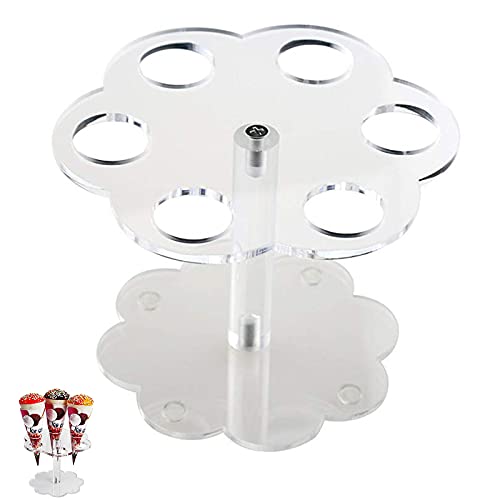 Porte-cornet de crème glacée Acrylique Support Cône Présentoir Acrylique ICE-Cream Rond...