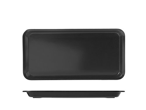 H+H Rechteckige Servierplatte aus Schwarzem Melamin 40 x 20 cm, Serviertablett für Sushi, Fingerfood und Vorspeisen, Spülmaschinengeeignet… – Ansicht 3