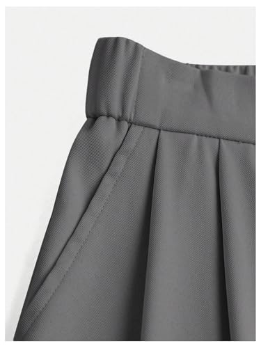 Image of OYOANGLE Girl's Pleated Wide Leg Pants Button Zipper Fly High Waisted Long Trousers with Pocket