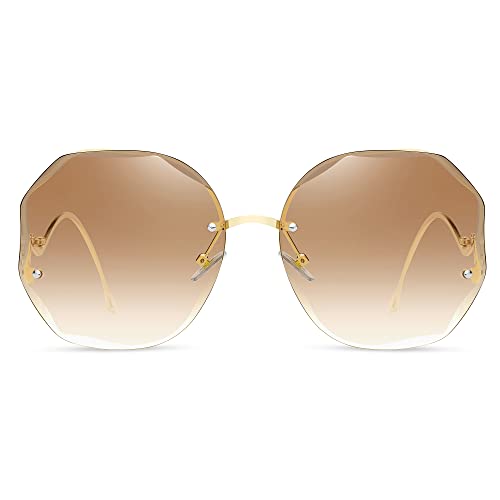 Wowsun Y2K Sunglasses Rimless Gradient Womens Vintage Sunglasses #TOP6