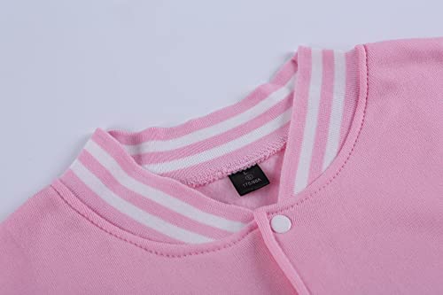 Image of Varsity Jacket Women Men's Baseball School Uniform Button Up Unsex Adult Long Sleeve Coat Fashion Jacket