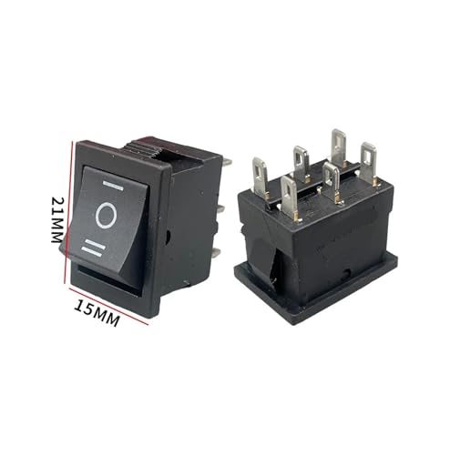 Interruptor de palanca 3 posiciones negro KCD2 203 de 6A 250V CA para electrónica 3