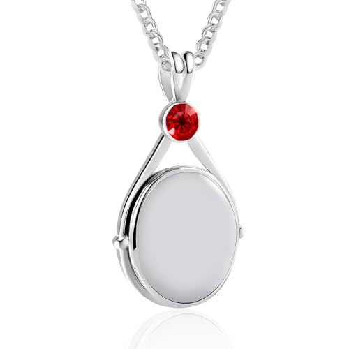 Hpbaggy Collar Sirena Colgante De Concha De Sirena Con Platino Plateado Zirconia Cúbica Camafeo Pendant Regalo Para Las Mujeres Para El Cumpleaños (Rojo)