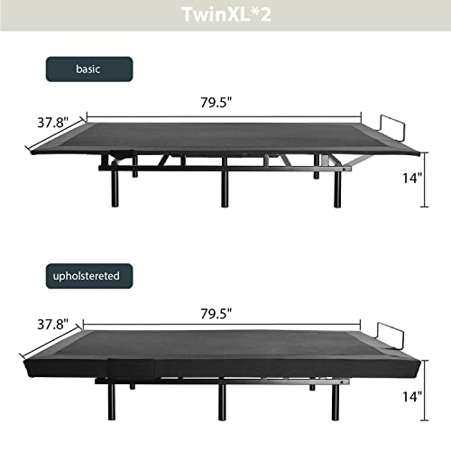 Einfach Ergonomic Adjustable Bed Base/Twin Xl Size Bed Frame With Wireless Remote/Customizable Head And Foot Incline/Wood Board Support(Bed Base Only) #TOP5