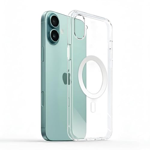 Image of Prolet Anti- Yellow Crystal Clear Hard Case Cover Compatible with iPhone 16 with Magnetic Mag-Safe Wireless Charging Support, Shockproof Hard Back Cover (Transparent)