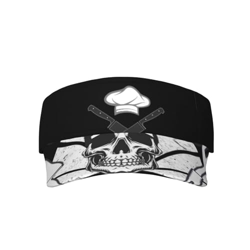 Sombrero Gorro De Cocinero con Forma De Cuchillo Y Calavera Gorra Absorbe El Sudor Gorra con Visera Larga Sol Visera para Tenis Ciclismo Golf