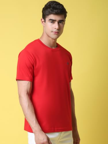 Image of Pinkmint Men's Cotton Blend T-Shirt ll Soild Round Neck T-Shirt ll Stylish Half Sleeve T-Shirt's (Pack of 1)