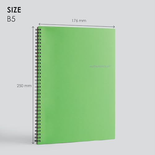 Image of myPAPERCLIP NeoWiro B5 Spiral Ruled Notebook | 160 Pages, 80 GSM, 250 GSM Soft Cover, B5 (6.93 x 9.84 in) | Wiro Bound | Green