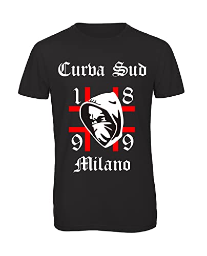 Bughyprint Tshirt Maglie Magliette Uomo Curva Sud Tifosi ROSSONERI, M