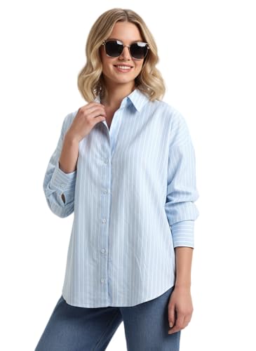 Image of Striped Shirt for Woman | Shirt for Woman | Oxford Shirt | Cotton Blend