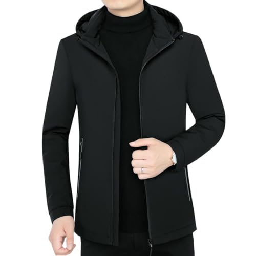 Doudoune fine homme contre le froid veste hiver courte chaude à capuche