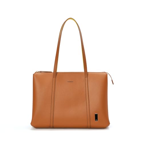 MOKOBARA The Easy Going Tote | Vegan Leather Black Tote Bag for Women (Tanlines 2.0)