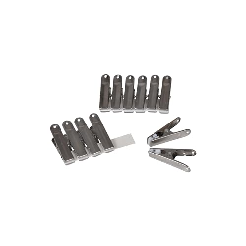 Homéa, Set de 12 Pinces à Linge Métal Antimarques 6,1 cm, Metallique