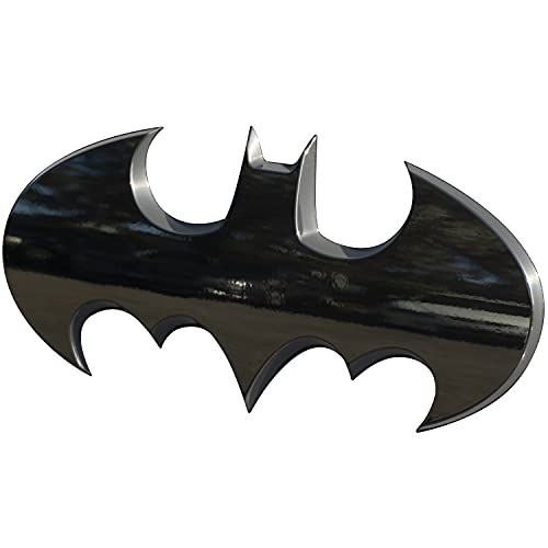 Fan Emblems Batman 3D Car Badge - 1989 Batwing Logo - Large (Black Chrome: 7.3 x 3.6 x 0.4 inches)