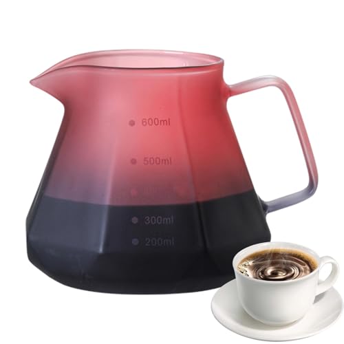 Generisch XV6LTTQ7XYM6473ES0JM Glas-Aufguss-Kaffeemaschine Rot/Grau