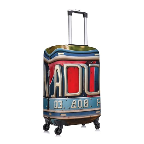 Old License picture Luggage Covers For Suitcase Approved,Suitcase Cover Protector Fit 18-32 InchLuggage, Large3