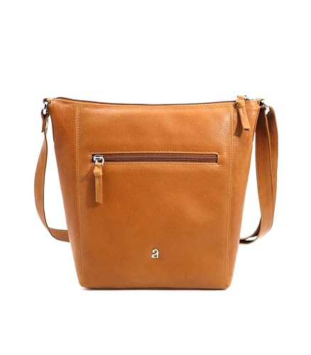 ASHIBO Weaving Design Genuine Leather & Nappa Tan Crossbody Bag For Women and Ladies, 27 X 29 X 8 CM3
