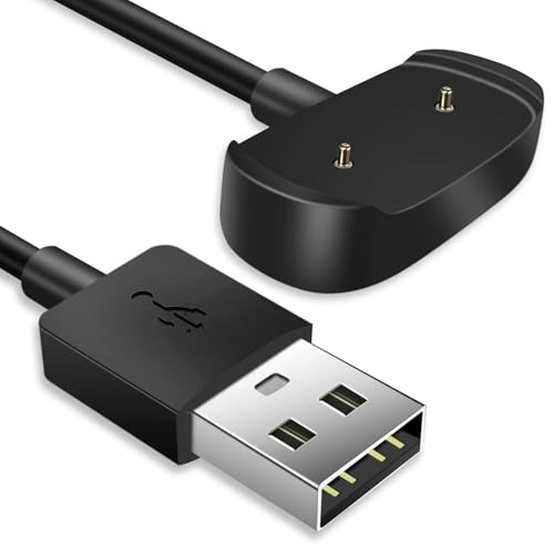 Tiardey Cable de Carga para Reloj Inteligente Amazfit (2 Pines, 14 mm, USB, Repuesto para GTR 2/GTS 2/BIP Series, T-Rex Pro/Zepp E, 60 cm, con protección contra sobrecorriente)