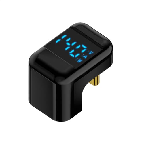 Adaptador Tipo C de 180 Grados - Adaptador Hembra A Macho Tipo C De 140 W Con Pantalla Digital | Conector De Ángulo De 180° Para Monitoreo De Carga Macho A Hembra | Adaptado