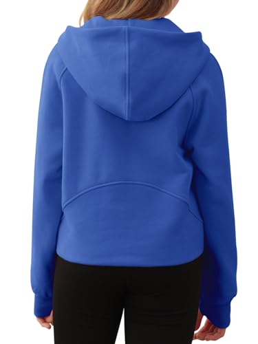 Girls Half Ziper Collar Cropped Hoodies Long Sleeve Fleece Zip Up Pullover Sweatshirts4