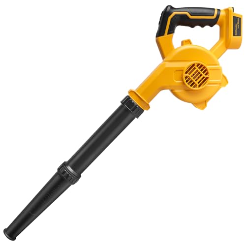 Powarobor Cordless Air Leaf Blower for Dewalt 18V Battery, Electric Jobsite Air Blower Powerful for Garden Lawn Care Leaf Snow Blowing,Car Computer Dust Cleaner (Tool Only,no Battery)