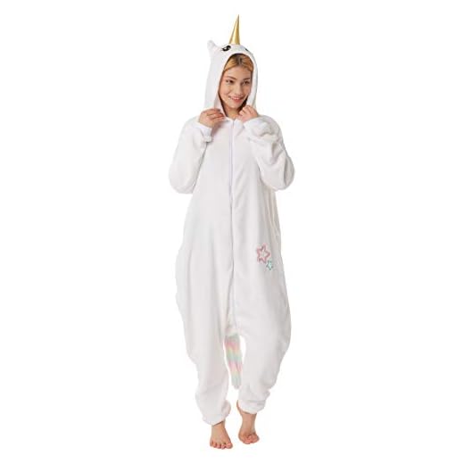 corimori- MIA El Unicornio Pijamas Animal Traje de Una Pieza Disfraz Adultos Invierno, Color blanco, Talla 180-190 cm (1852) , color/modelo surtido