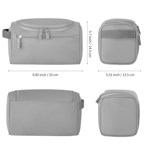 Image of Hanging Travel Toiletry Bag, Dopp Kit Shaving Wash Bag for Men, Cosmetic Makeup Organizer for Women, Grey, Hanging Travel Toiletry Bag,