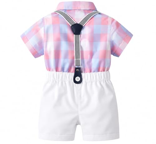 Image of Kids Boys Printed Cotton Short Sleeve Collared Neck Ethnic Wear Spandex Shirt & Shorts with Bow tie.