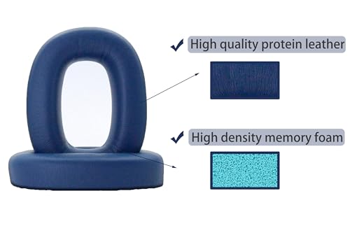 Repuestos almohadillas para oídos, compatibles con auriculares Bowers & Wilkins PX8 PX7S2 PX7S2e, de cuero proteico suave y espuma viscoelástica, color azul luna miniatura 2