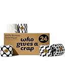 Who Gives A Crap 100% Bamboo Toilet Paper, 24 Rolls, 3 Ply, 330 Sheets, Long, Strong & Soft Toilet Tissue, Renewable, Tree Free Bathroom Tissue Made with Bamboo Fibers