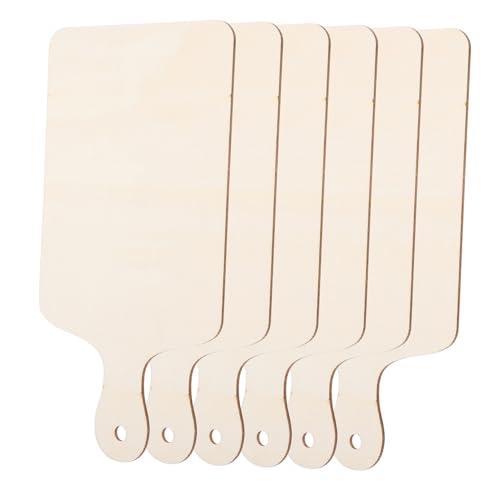 Gadpiparty 6 Piezas Mini Tablas de Madera con Asa para Queso y Cortar Paleta Natural Compacta y Portátil para Cocina Fiesta y Manualidades Decoración y Servicio de Alimentos