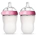 Comotomo Baby Bottle, Pink, 8 Ounce, 2 Count