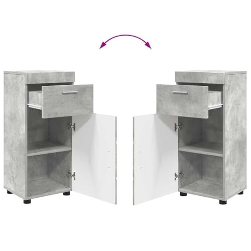 Muebles de baño modernos Tulum: organizador rectangular gris de 4 piezas 5