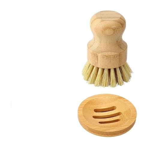 Cepillo de madera for fregar platos de cocina con bandeja de secado, acabado color 02 2