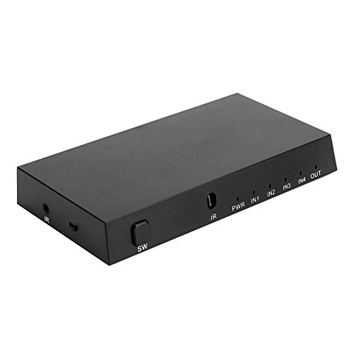 Sutinna avec télécommande Noir Auto/Manuel 4x1 séparateur HDMI, Adaptateur HDMI léger pour projecteur pour HDTV