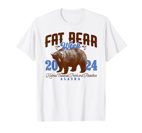 Vintage Fat Bear Week 2024 Funny Bear Meme Animal T-Shirt