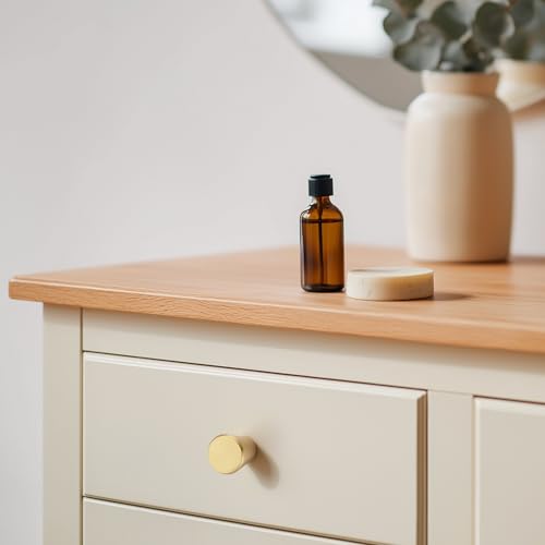 Image of Ravinte Brushed Brass Cabinet Knobs Drawer Knobs, 3 /4 Inch, 25 Pack | Round Knob Shape, Smooth Pull Grip, Kitchen Cabinet Update, For Dressers, Drawers, Cabinet Doors, Furniture Hardware Projects