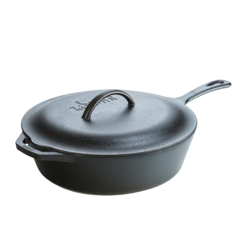 Lodge Pre-Seasoned Cast Iron Covered Deep Skillet...