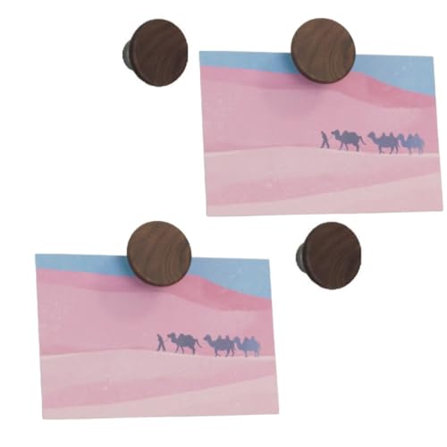 4Pcs Heavy Duty Organization Magnetic Coat Hooks, Versatile Elegant Wooden Hooks to Hang Tools, Backpack, Umbrella, Garden Hoses Ropes, Kitchenware in Warehouses, Cruise (Black Walnut-B)