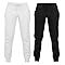 Joggers for Boys & Girls – Jogging Bottoms with Drawstring & Cuffed Ankle, PE & School Trousers for Kids – Comfortable & Breathable Unisex Sweatpants, Tracksuit Bottoms – Black/White, 2 Pack(7-8 Yrs)