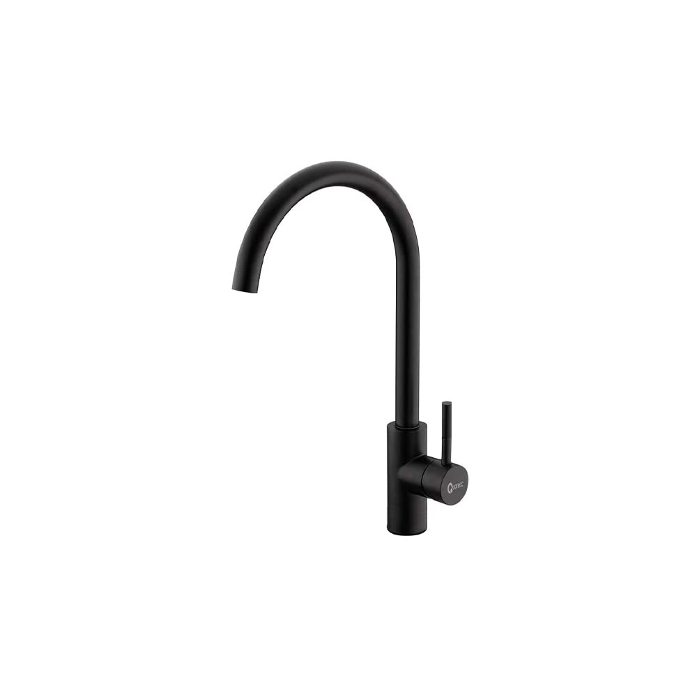 Set Lavello Prime 116 116×50 Nero Granito e Miscelatore First Monocomando Canna Girevole Nero Quareco